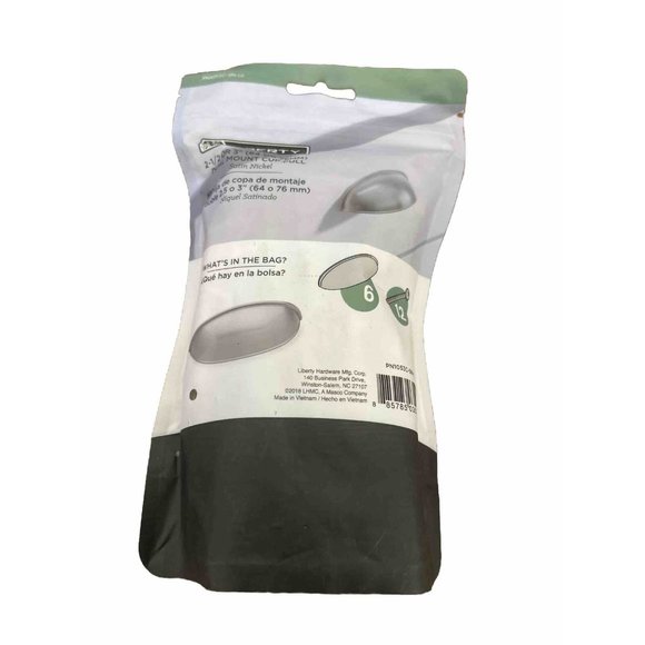 Liberty Hardware PN1053C-SN-U1 Cabinet Pull, Dual Mount, Satin Nickel, 2.5 or 3” - Picture 2 of 2